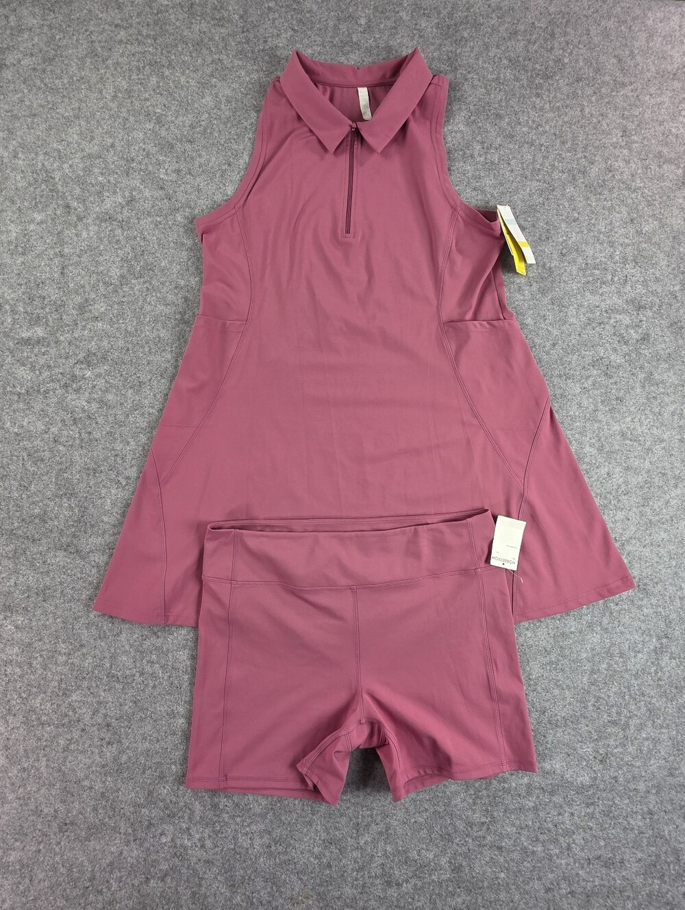 NWT Zella Rose Pink Active Tunic with Matching Shorts Workout Outfit XL